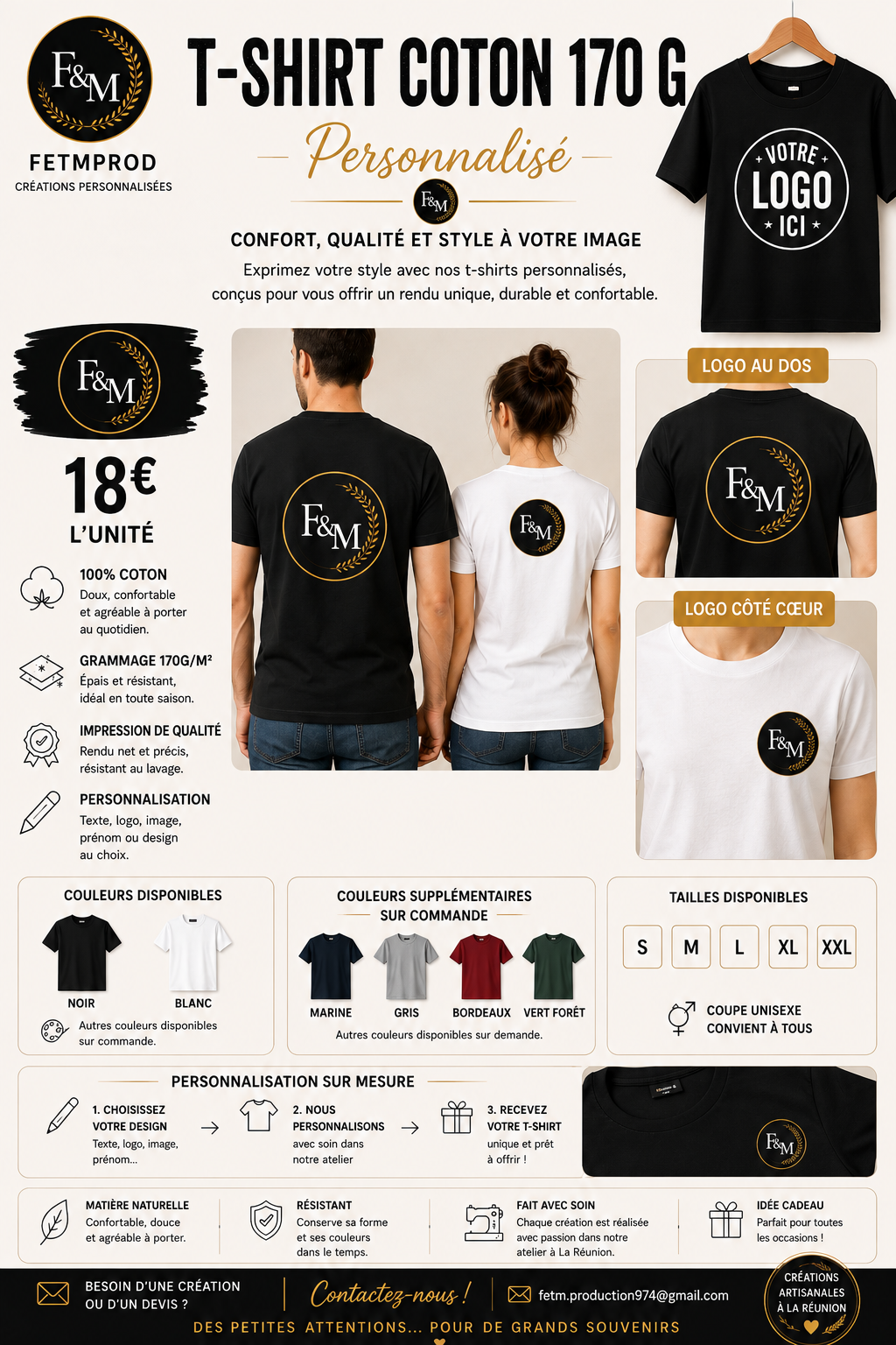 T SHIRT COTON 170 G