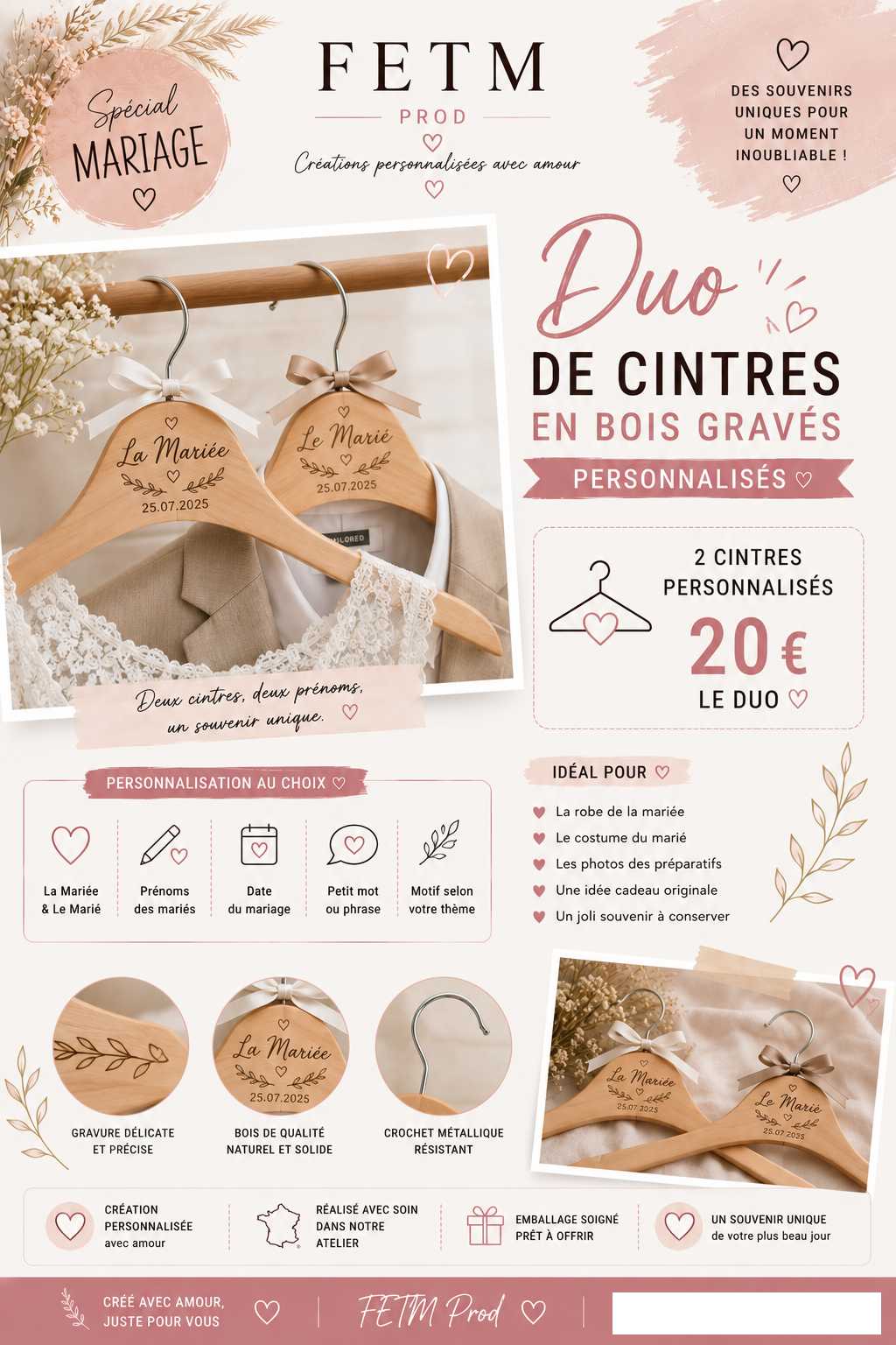 DUO DE CINTRES PERSONNALISES