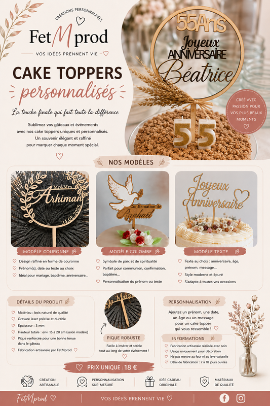 CAKE TOPPER PERSONNALISE