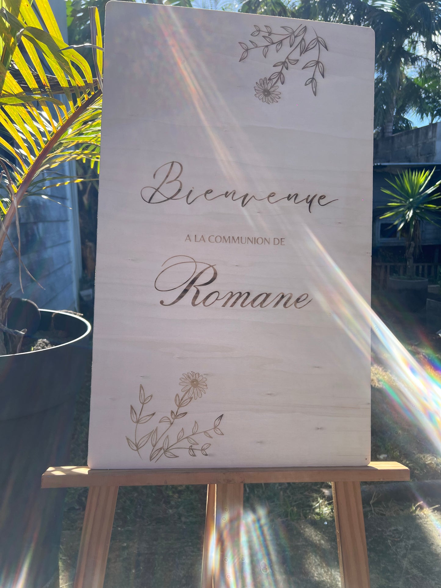 PANNEAU DE BIENVENUE PERSONNALISE BOIS ( 60 par 35 )