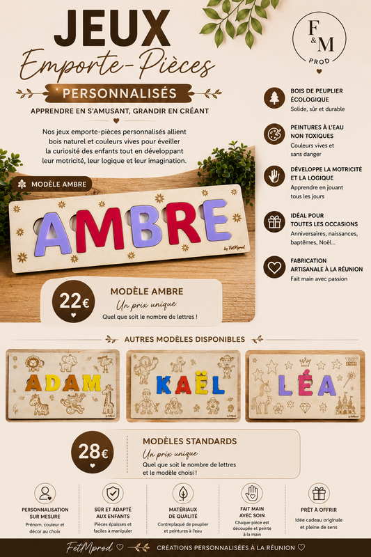 JEUX EMPORTE PIECE PERSONNALISE