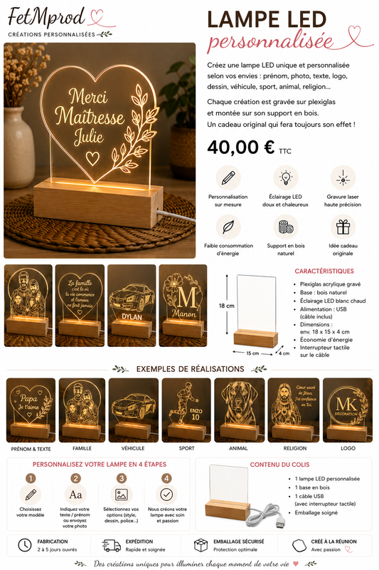 LAMPES LEDS PERSONNALISEES