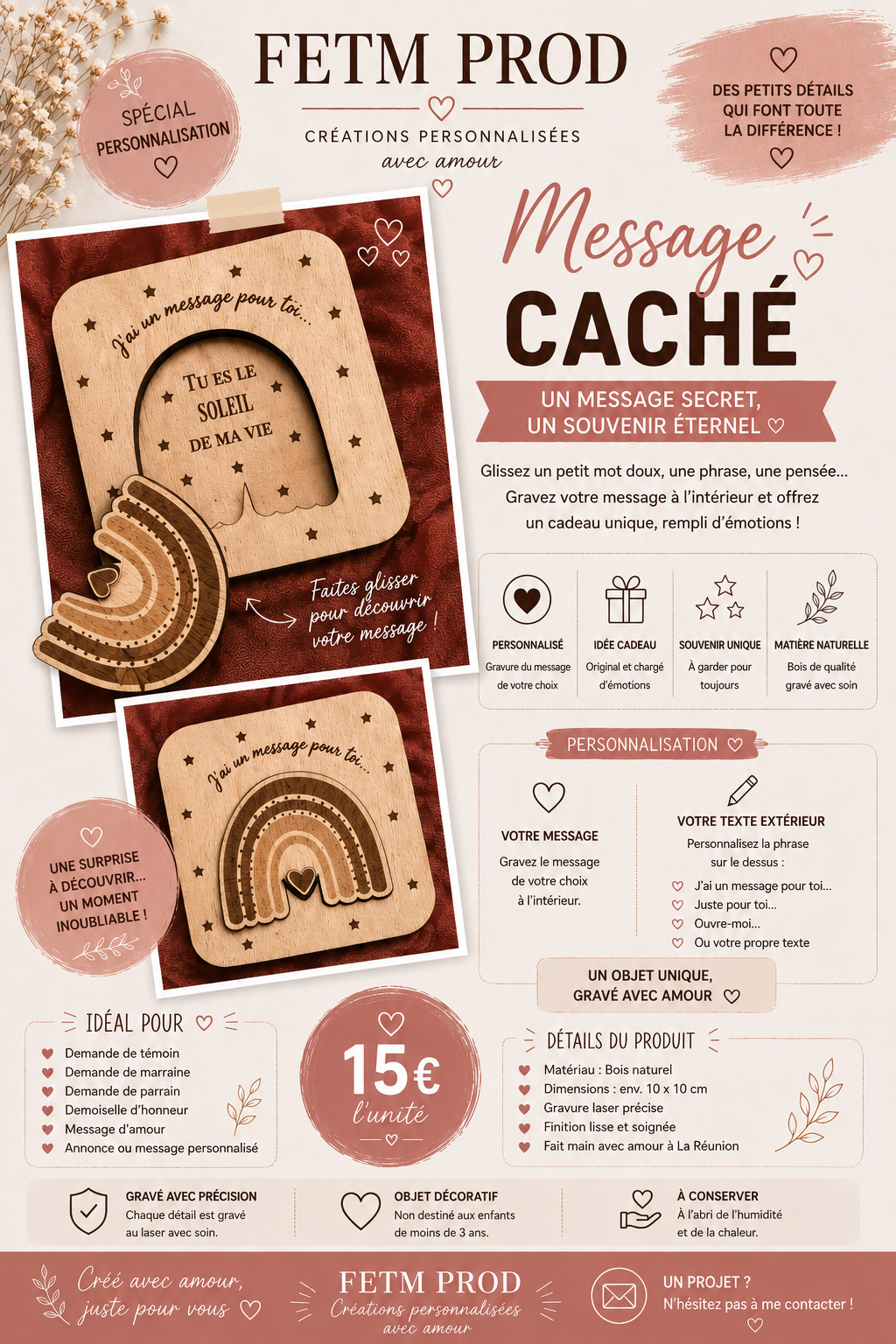 MESSAGE CACHE PERSONNALISE