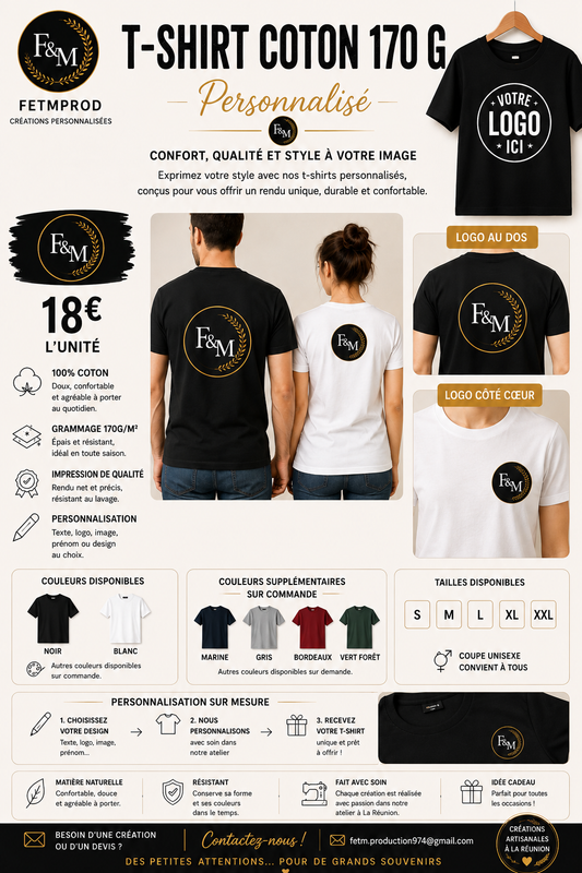 T SHIRT COTON 170 G