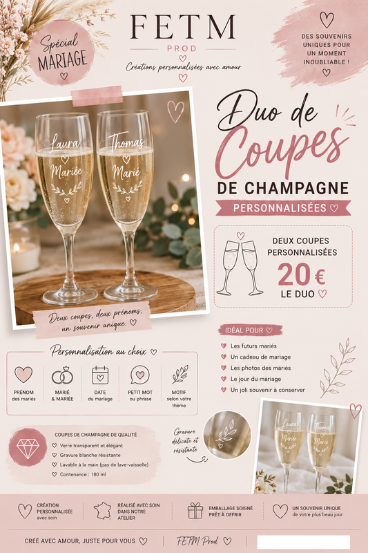 DUO FLUTES DE CHAMPAGNE