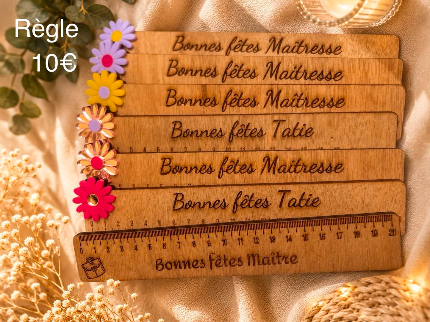 REGLE EN BOIS PERSONNALISEE