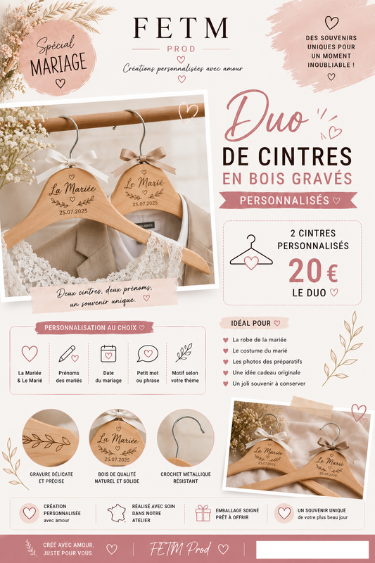 DUO DE CINTRES PERSONNALISES